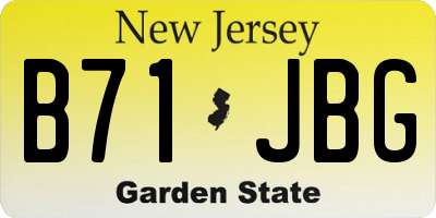 NJ license plate B71JBG