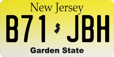 NJ license plate B71JBH