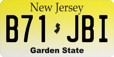 NJ license plate B71JBI