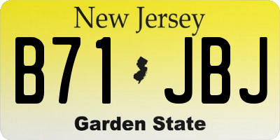 NJ license plate B71JBJ