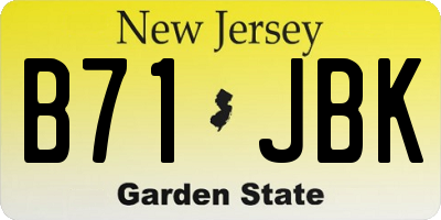 NJ license plate B71JBK
