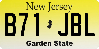 NJ license plate B71JBL