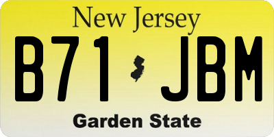 NJ license plate B71JBM
