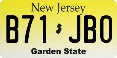 NJ license plate B71JBO