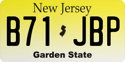NJ license plate B71JBP