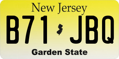 NJ license plate B71JBQ