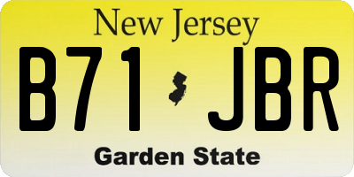 NJ license plate B71JBR