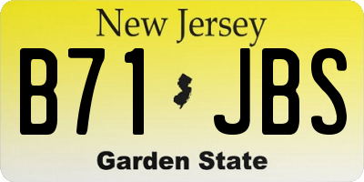 NJ license plate B71JBS