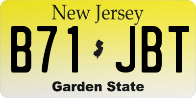NJ license plate B71JBT