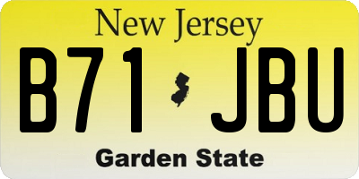 NJ license plate B71JBU