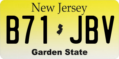 NJ license plate B71JBV