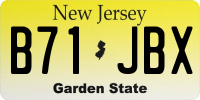 NJ license plate B71JBX