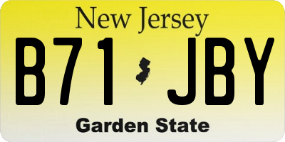 NJ license plate B71JBY