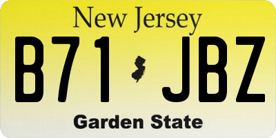 NJ license plate B71JBZ