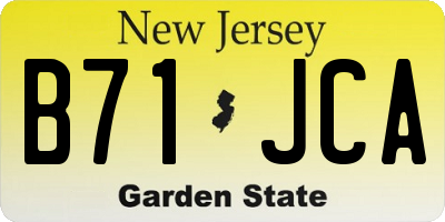 NJ license plate B71JCA
