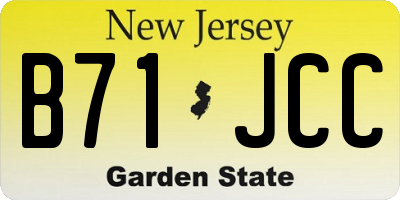 NJ license plate B71JCC