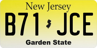 NJ license plate B71JCE
