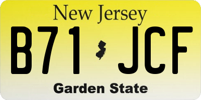 NJ license plate B71JCF