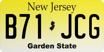 NJ license plate B71JCG