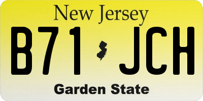 NJ license plate B71JCH