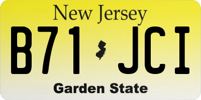 NJ license plate B71JCI