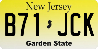 NJ license plate B71JCK