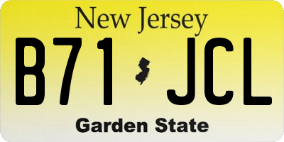 NJ license plate B71JCL