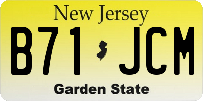 NJ license plate B71JCM