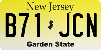 NJ license plate B71JCN