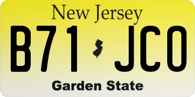 NJ license plate B71JCO