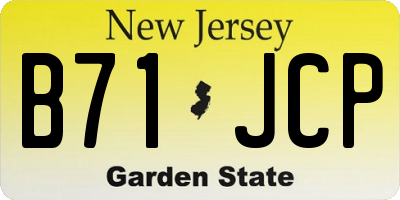 NJ license plate B71JCP
