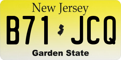 NJ license plate B71JCQ