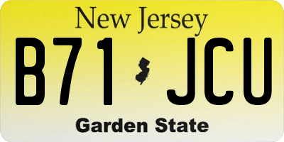 NJ license plate B71JCU