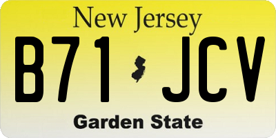 NJ license plate B71JCV