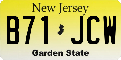 NJ license plate B71JCW