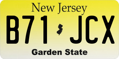 NJ license plate B71JCX