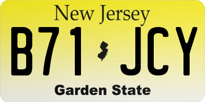 NJ license plate B71JCY