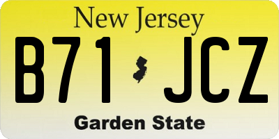 NJ license plate B71JCZ