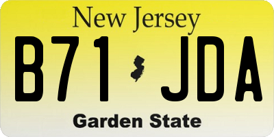 NJ license plate B71JDA