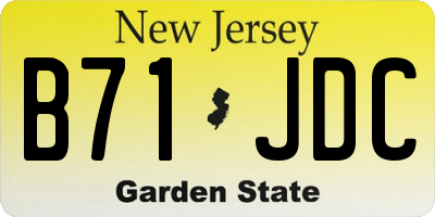 NJ license plate B71JDC