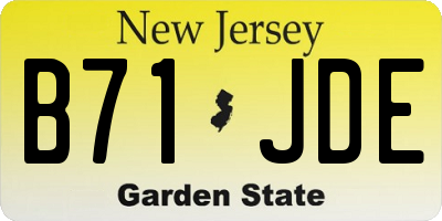 NJ license plate B71JDE