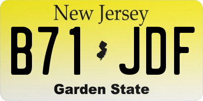 NJ license plate B71JDF