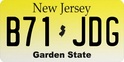 NJ license plate B71JDG