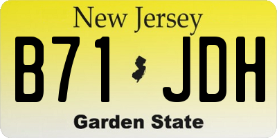 NJ license plate B71JDH