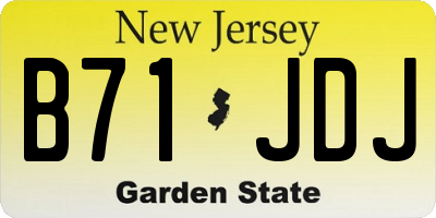 NJ license plate B71JDJ