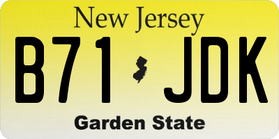 NJ license plate B71JDK