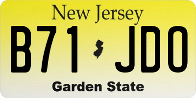 NJ license plate B71JDO