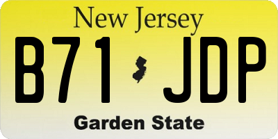 NJ license plate B71JDP