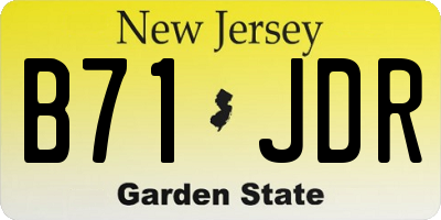 NJ license plate B71JDR