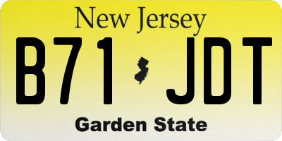 NJ license plate B71JDT